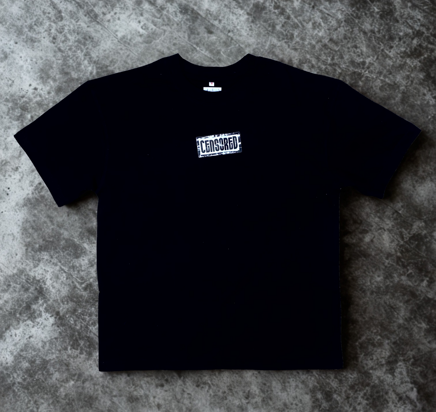 Street CENSORED Oversized Black Tee