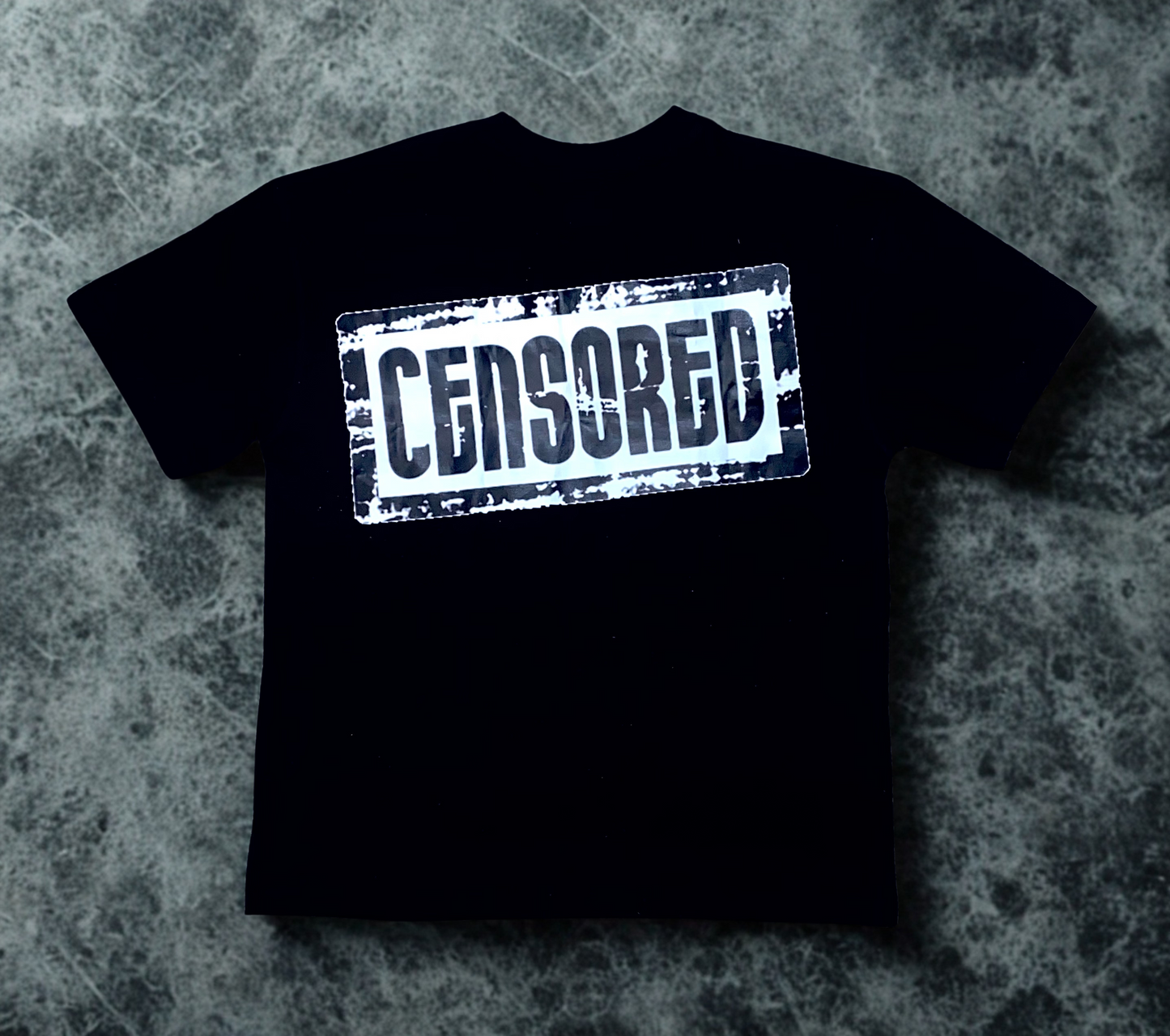 Street CENSORED Oversized Black Tee